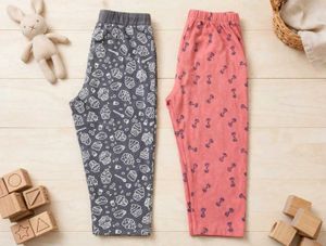 Cute Cupcake & Bow Pattern Leggings (2 Pairs)