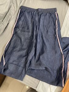 Stylish Blue Track Pants with Side Stripe