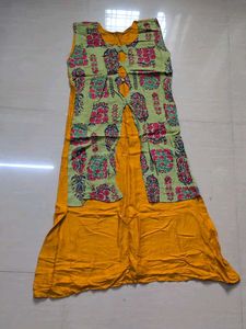 Stylish Yellow &amp; Green Kurti