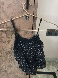 Chic Black &amp; White Polka Dot Cami Top