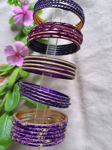 Purple Spring Metal Bangles Beautiful Designs