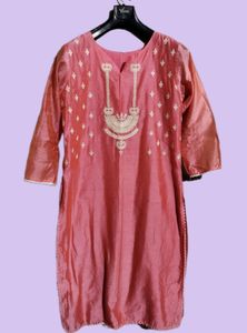 Pink Embroidered Ladies Kurta
