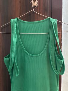 URBANIC Green Ribbed Top