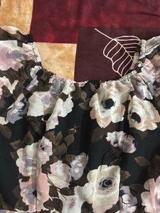 Floral Puff Sleeve Peplum Top