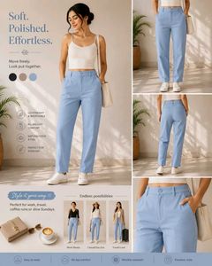 Light Blue Relaxed Fit Trousers