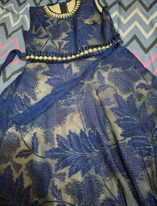 Stunning Blue Embellished Ethnic Gown