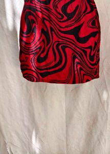 Y2K Swirl Print Mini Skirt