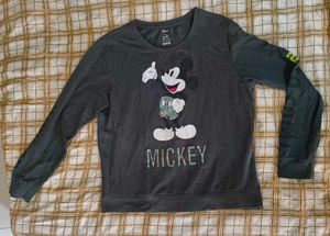 Grey Mickey Mouse Long Sleeve sweatshirt