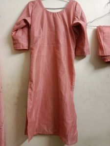 Pink Embroidered Kurta Set with Dupatta