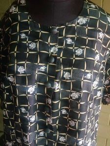 Vintage Floral Grid Blouse