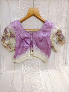 Elegant Lavender Saree with Blouse