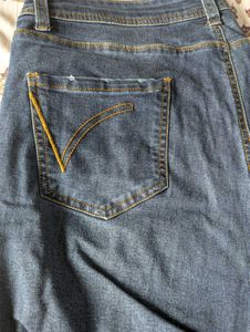 Dark Wash Distressed Denim Jeans