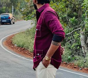Men's Burgundy hunting Shirt