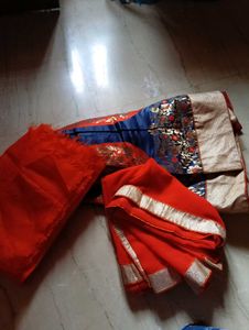 Elegant Blue and orange lehenga