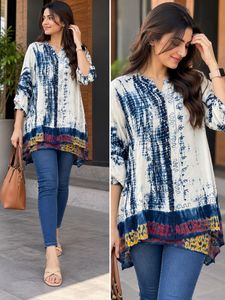Bohemian Tie-Dye Embroidered Kurta cum top