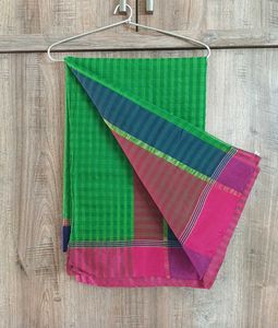 GREEN /PINK SAREE WITH BLOUSE