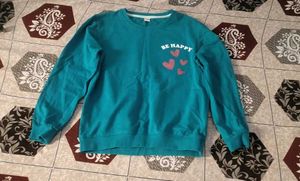 Teal "Be Happy" Graphic Sweatshirt