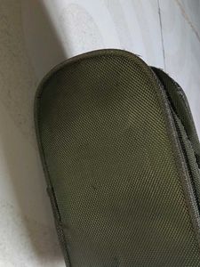 Olive Green Multi-Compartment Pouch Bag
