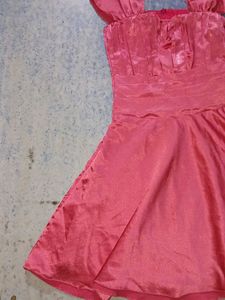 Pink Satin Party Dress