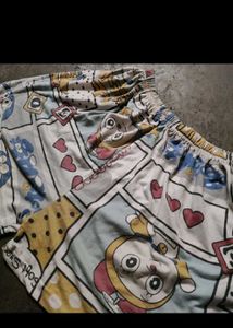 Cute Cartoon Pajama Shorts Set
