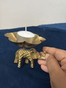 Lotus &amp; Small elephant Candle Holder