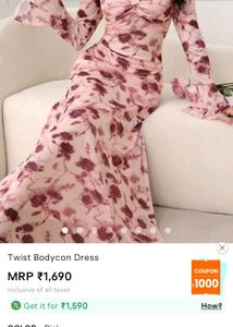 Savana Chic Floral Twist Bodycon Dress