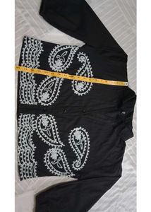 Black Paisley Embroidery Zara Dupe Shirt