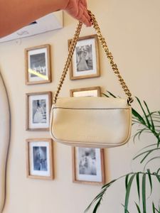 Chic Cream Chain Shoulder Bag