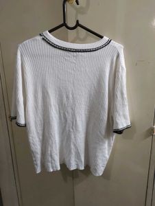 Ribbed Knit Crew Neck Top
