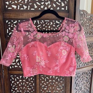 Brand New Pastel Pink Heavy Worked Designer Blouse