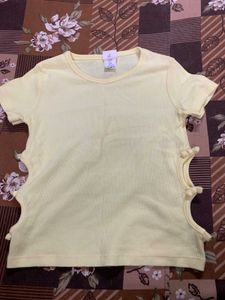 Cute Yellow Cut-Out T-Shirt