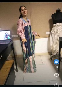 Patchwork shirt abaya