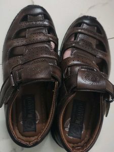 kid's Brown Leather Sandals