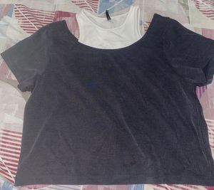 y2k Ribbed Crop Top with Inner Camisole