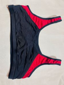 Stylish Red & Black Sports Bra