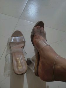 Stylish Transparent Block Heels
