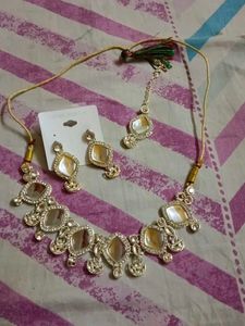 Elegant Mirror Work Necklace Set