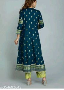 Teal Embroidered Kurta Set with Dupatta