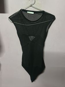 Sheer Black Bodysuit backless