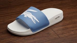 Lacoste Slides - Blue &amp; White All size available