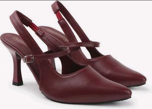 Chic Burgundy Slingback Heels