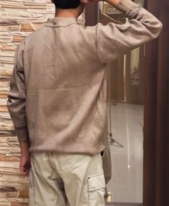 Men's Brown Zip Neck Sweater