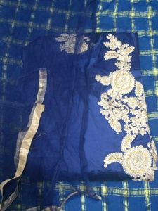 Elegant Blue Embroidered gown
