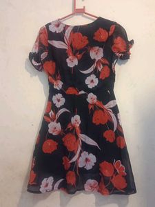 Floral Print Short Sleeve Dress