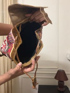 Boho Aztec Print Leather Backpack