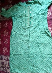 Elegant Teal Geometric Print Kurta