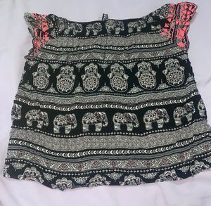 Boho Elephant Print Top