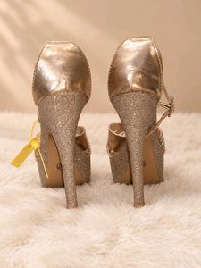 Sparkling Gold Platform Heels