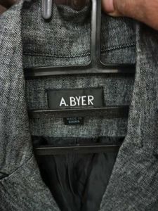 Grey Heathered Short Sleeve Blazer