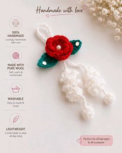 Handmade Crochet Flower Hair Clip